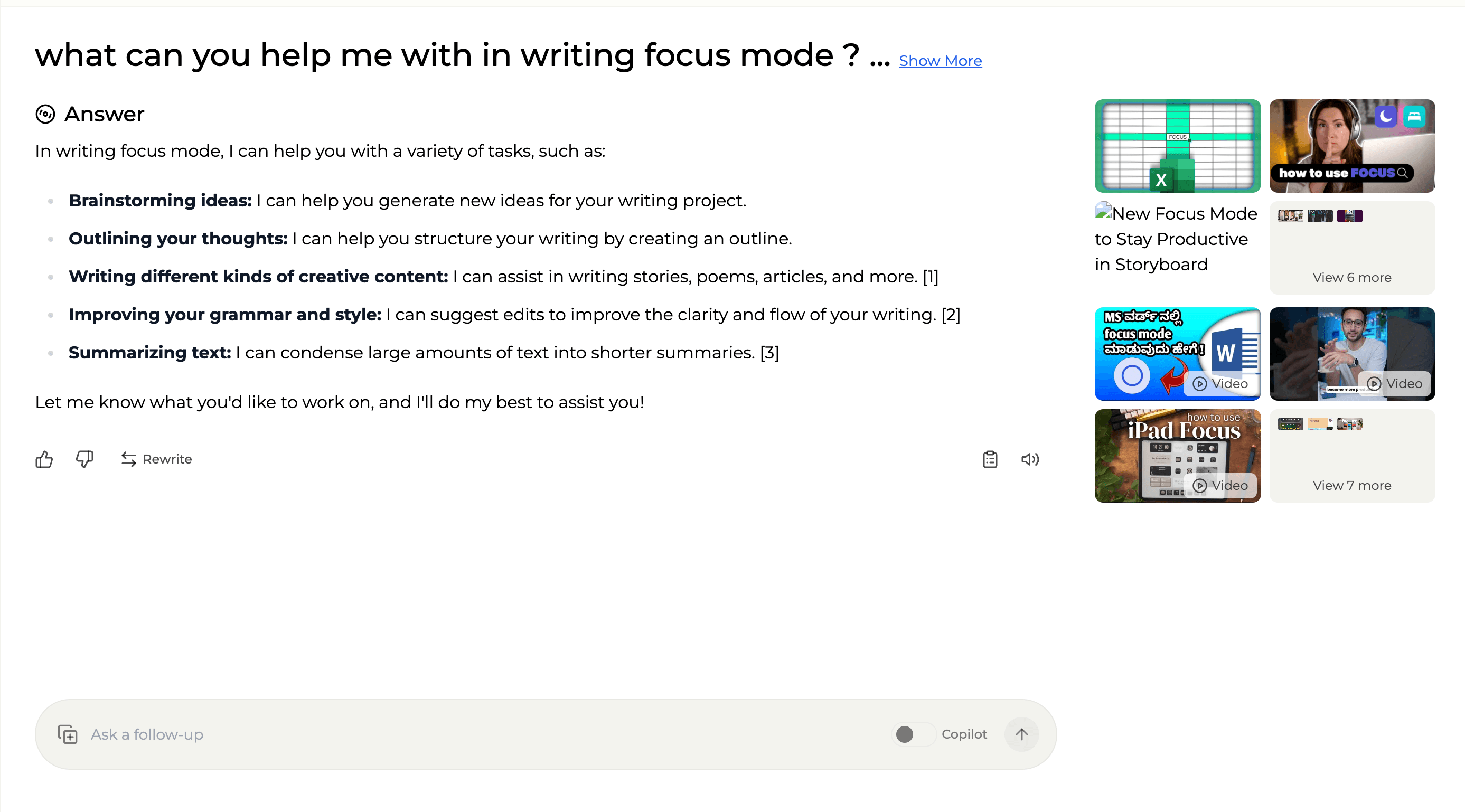 Writing Mode